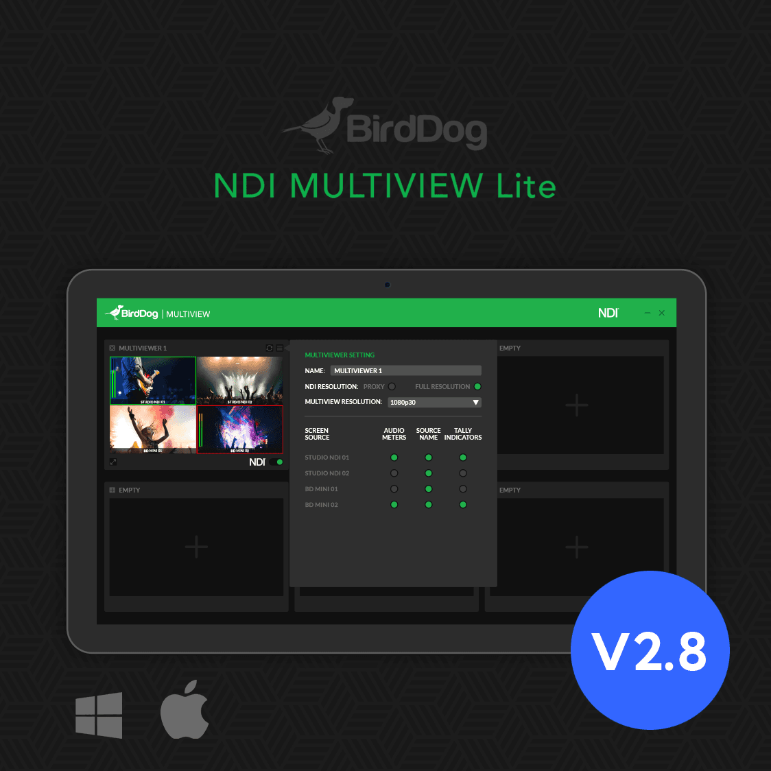 NDI Multiview Lite - NDI Multiview Monitoring Software produkta attēls