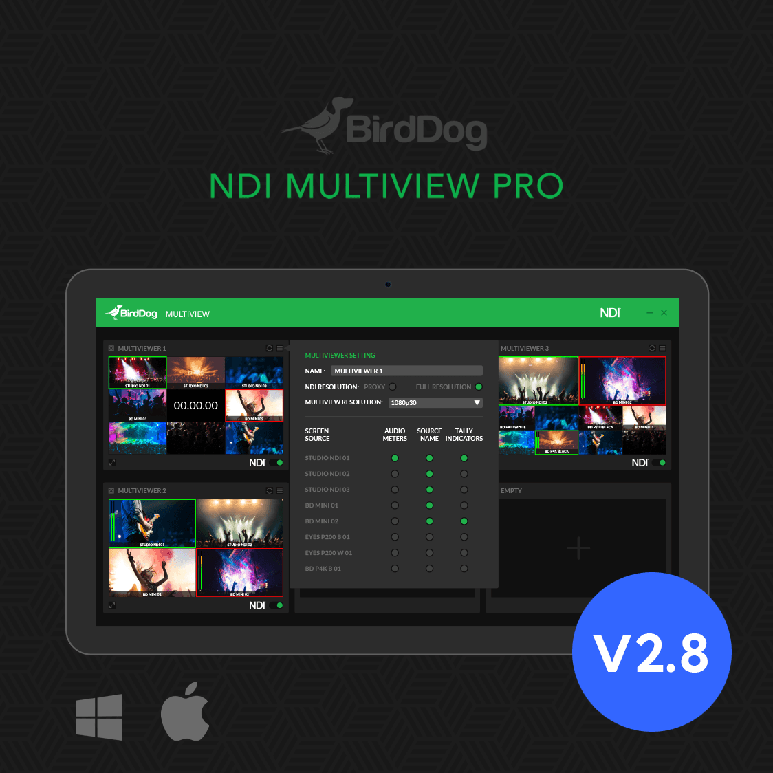 NDI Multiview Pro - NDI Multi-Source Monitoring & Multiview Software produkta attēls